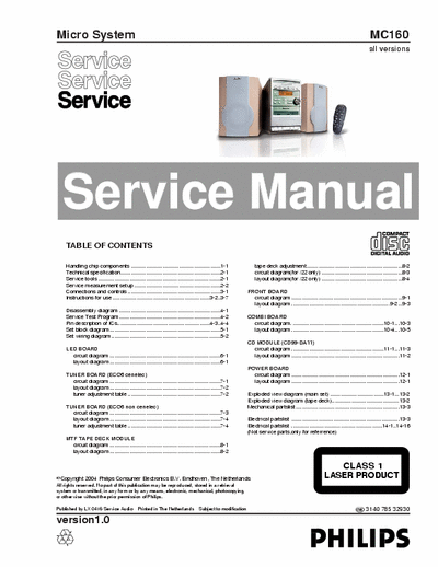 Philips HI-FI MC160 Manual Service - Micro System - Tape mech. CDS-8 3 -PBF-06 - pag. 57